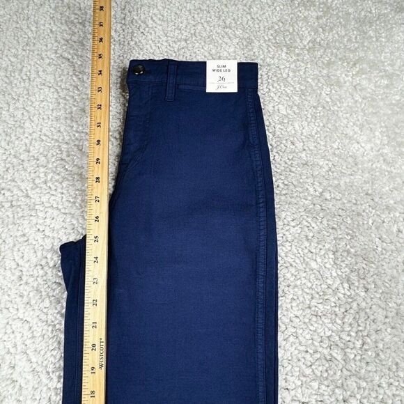 J. Crew Slim Wide Leg Cropped Pant Navy Blue NEW - Picture 6 of 11